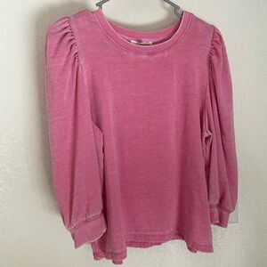 Splendid collection size medium puff sleeve blouse in hot pink